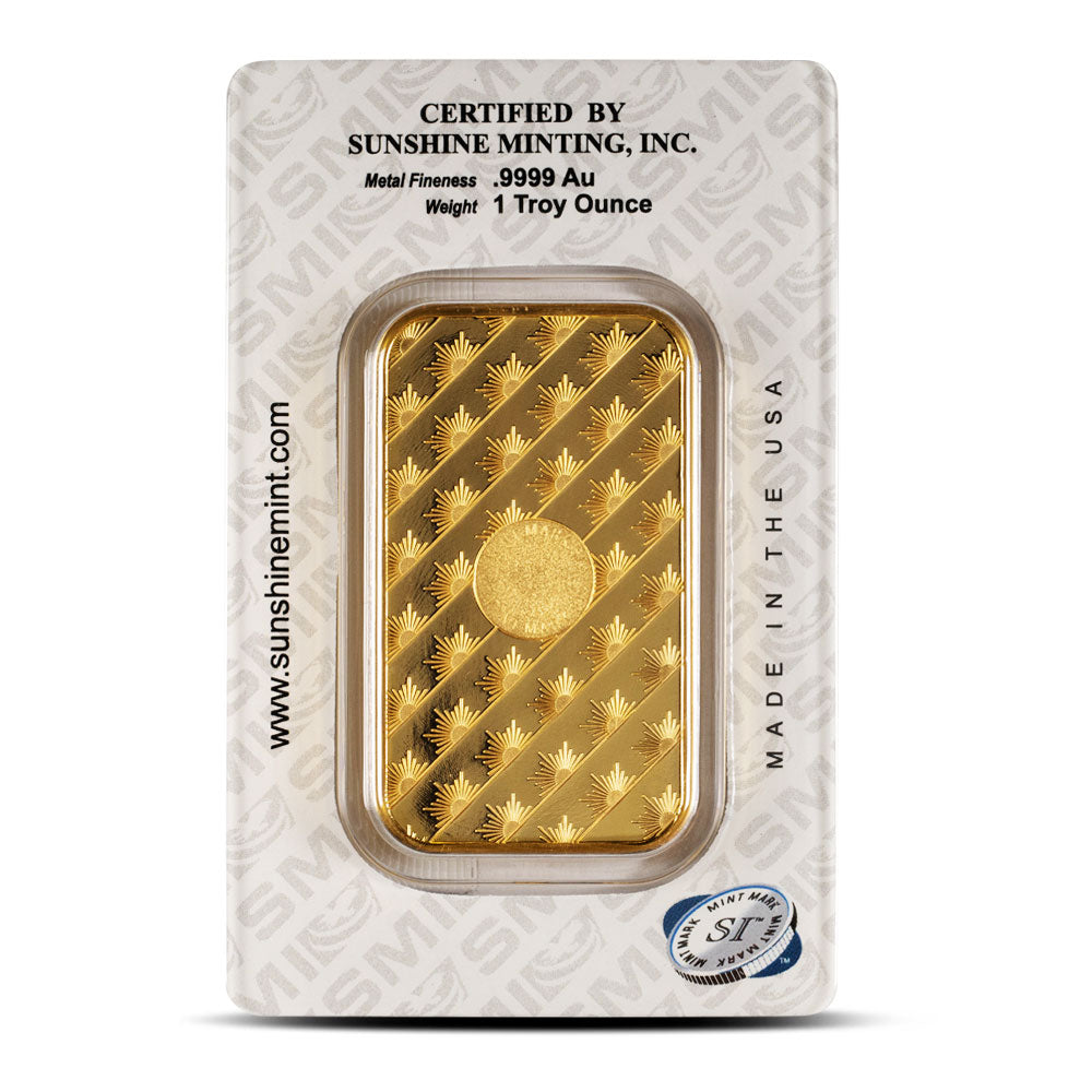 1 oz Sunshine Gold Bar (New w/ Assay, MintMark SI)