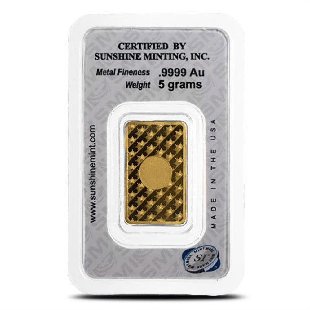 5 Gram Sunshine Gold Bar (New w/ Assay, MintMark SI)