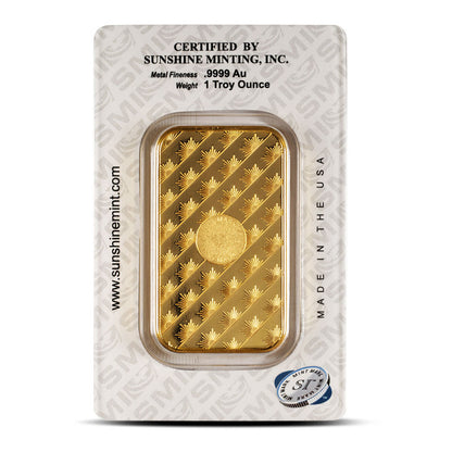 1 oz Sunshine Gold Bar (New w/ Assay, MintMark SI)